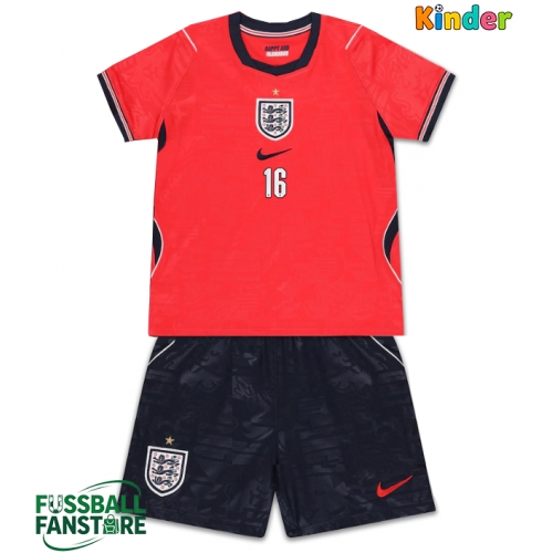 England Kobbie Mainoo #16 Replik Auswärtstrikot Kinder WM 2026 Kurzarm (+ Kurze Hosen)